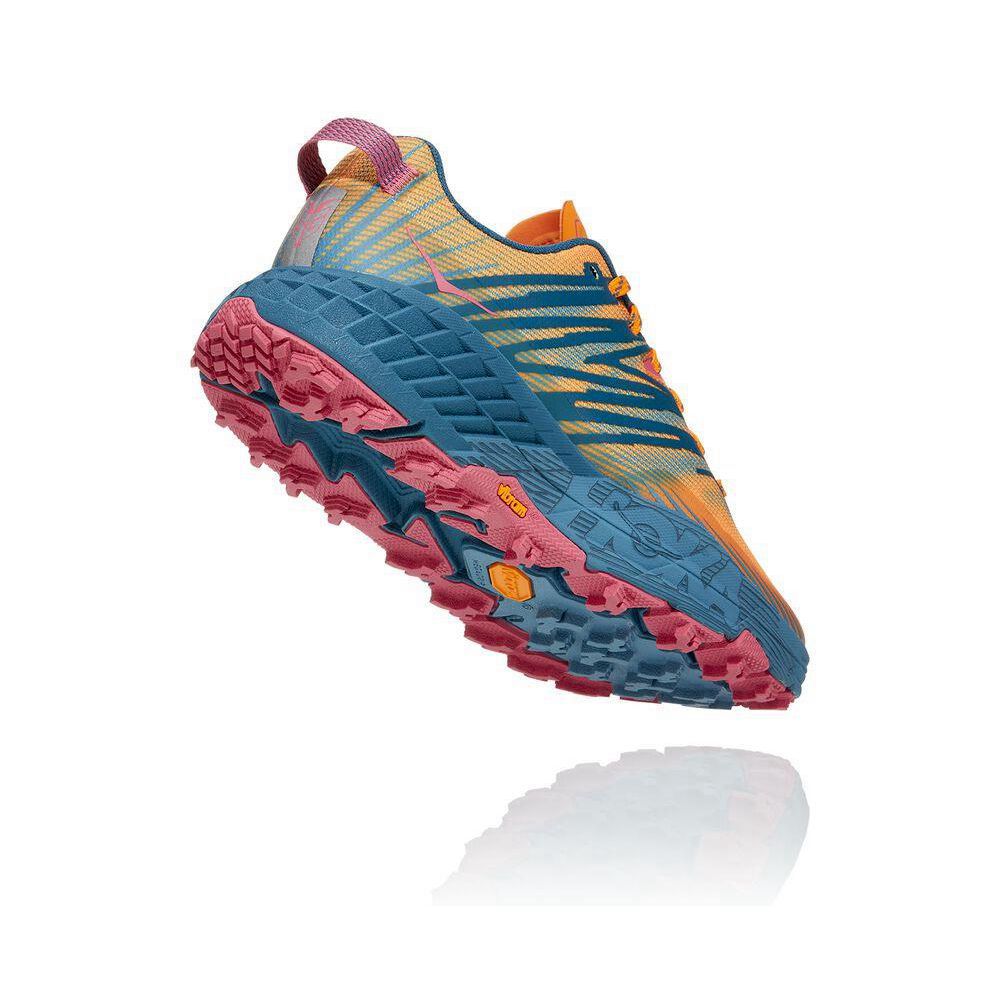 Hoka Speedgoat 4 Fjellsko Dame Gul Blå | 014658-RXI