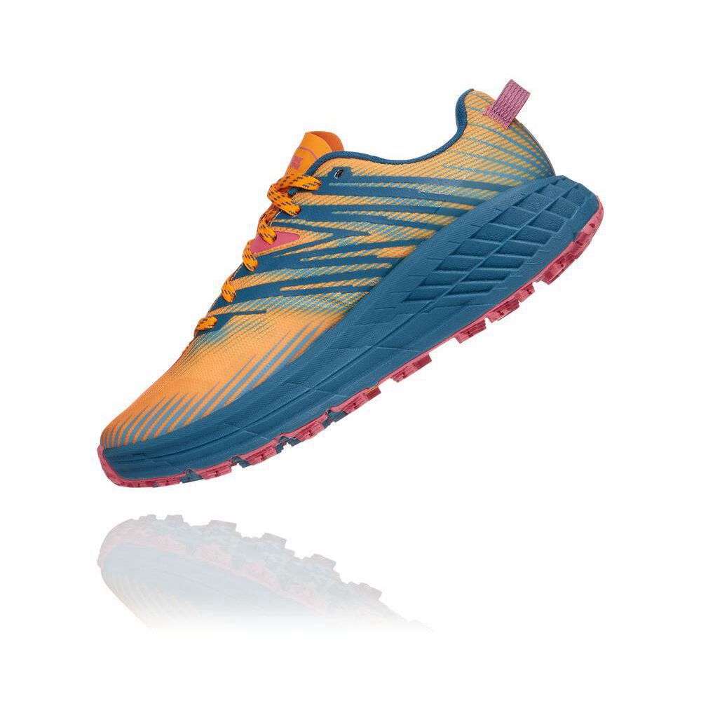 Hoka Speedgoat 4 Fjellsko Dame Gul Blå | 014658-RXI