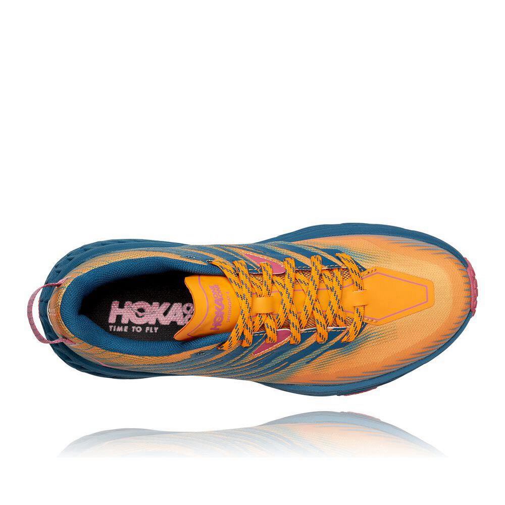 Hoka Speedgoat 4 Fjellsko Dame Gul Blå | 014658-RXI