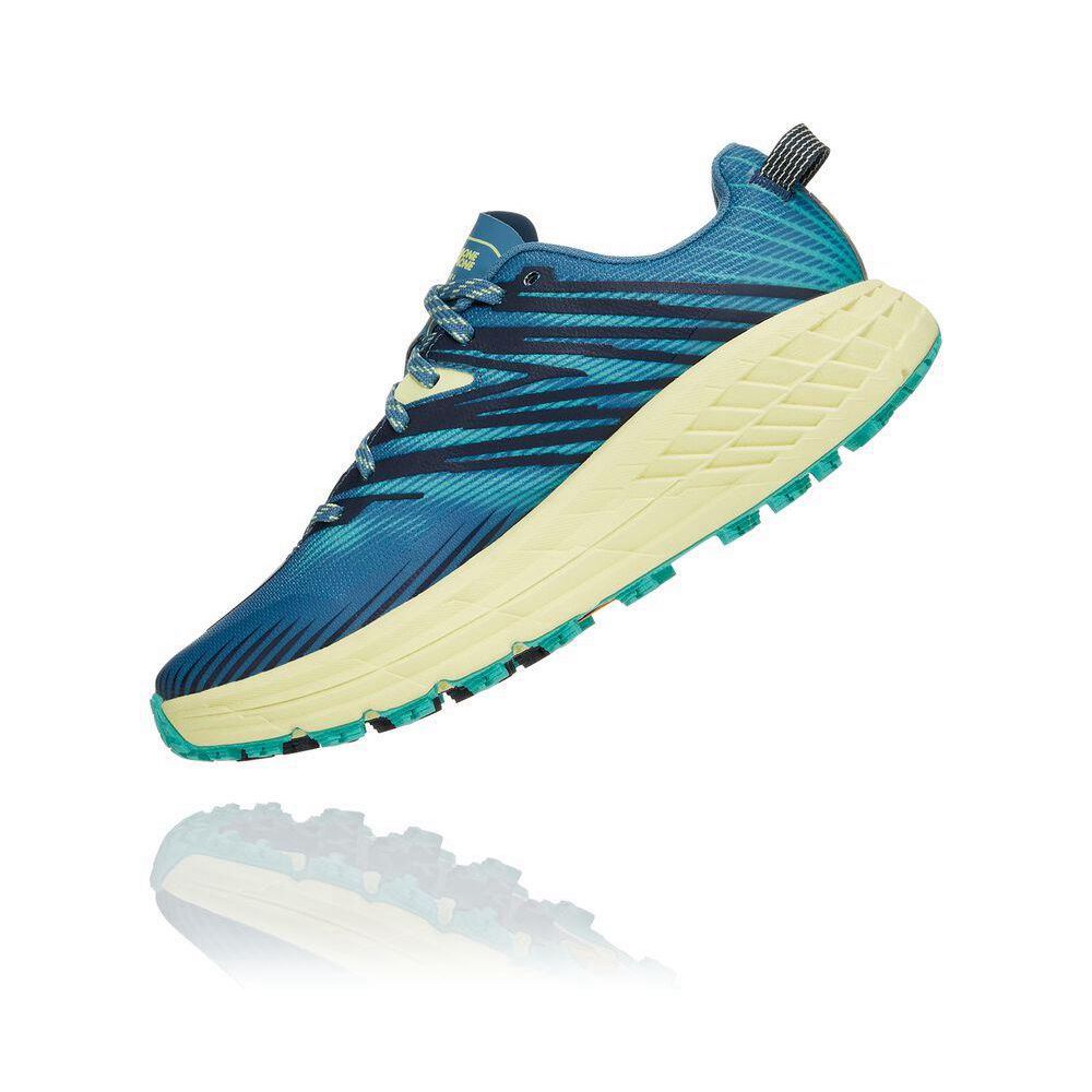 Hoka Speedgoat 4 Joggesko Dame Blå Gul | 453807-LMA