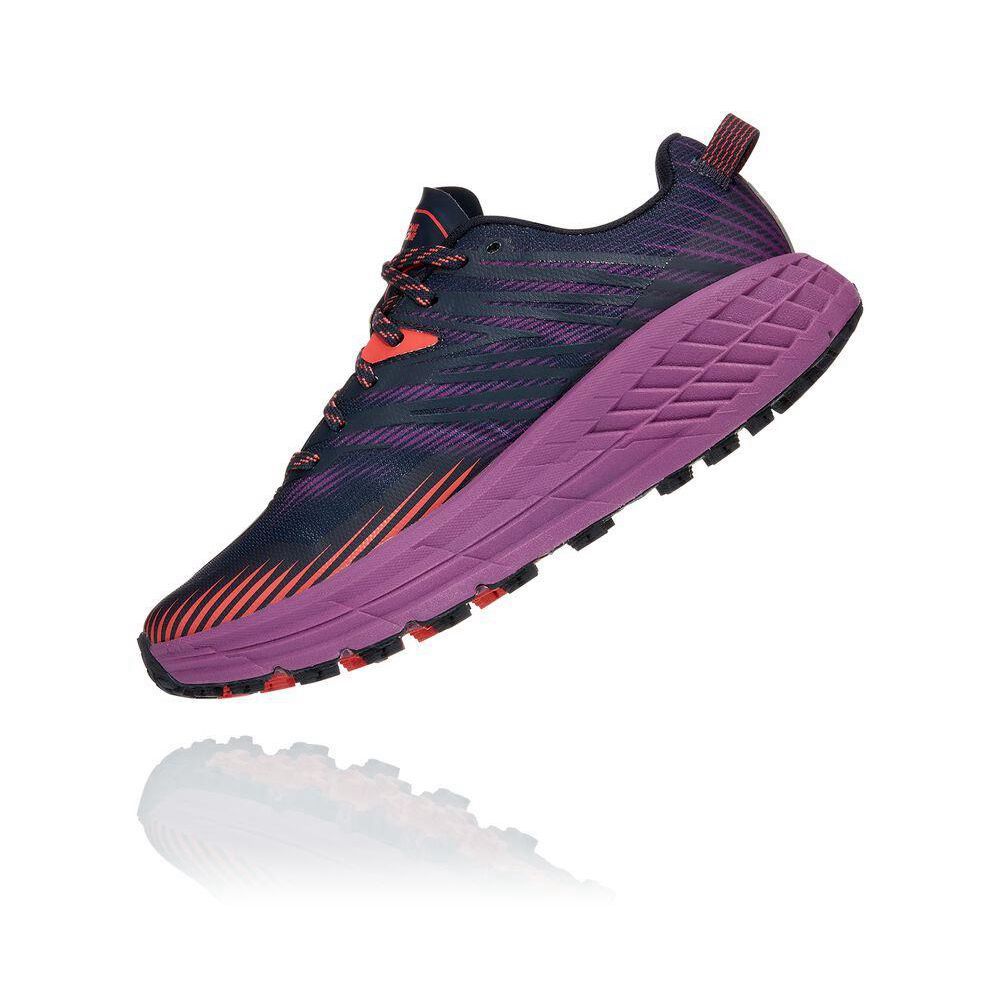 Hoka Speedgoat 4 Joggesko Dame Marineblå Rød Lilla | 125930-SDK