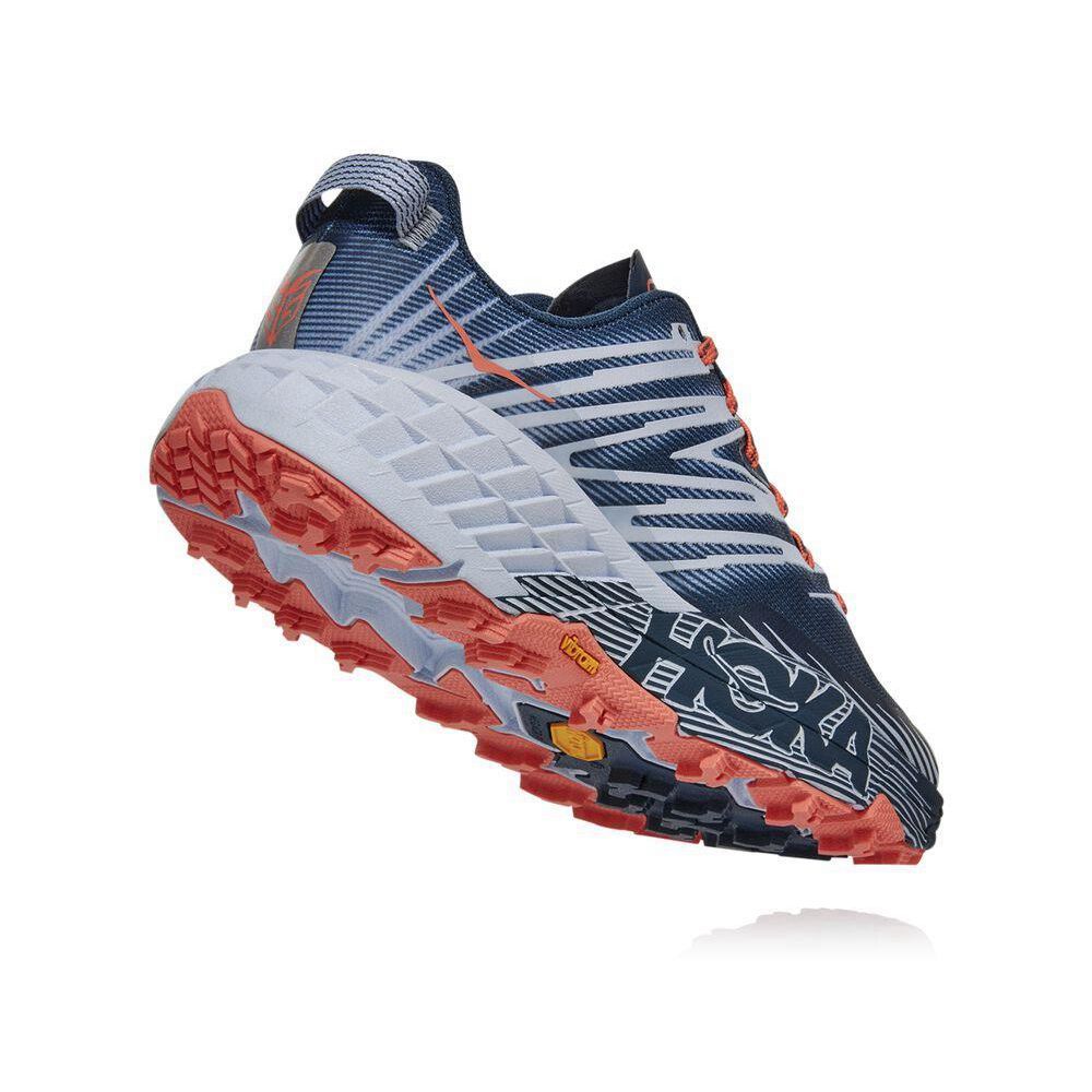 Hoka Speedgoat 4 Løpesko Dame Blå Hvite | 394217-IYL