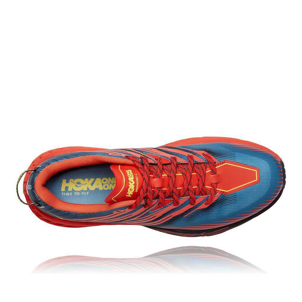 Hoka Speedgoat 4 Løpesko Herre Rød Blå | 894207-KQN