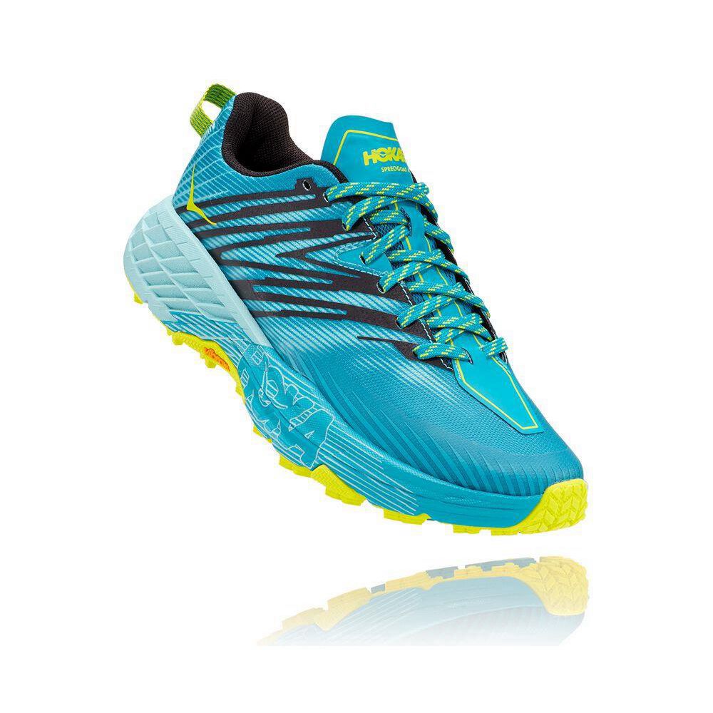 Hoka Speedgoat 4 Trail Løpesko Dame Blå | 840213-KNQ