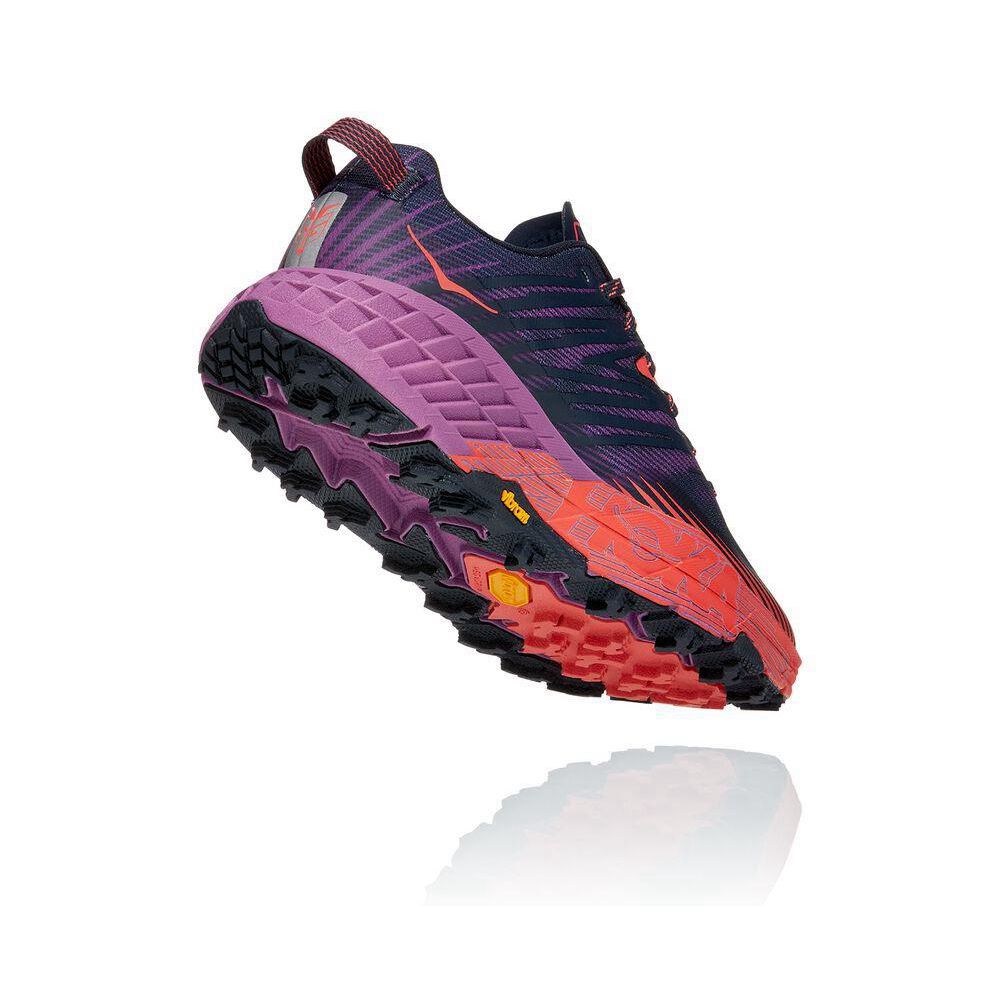 Hoka Speedgoat 4 Trail Løpesko Dame Marineblå Rød Lilla | 238501-CPD