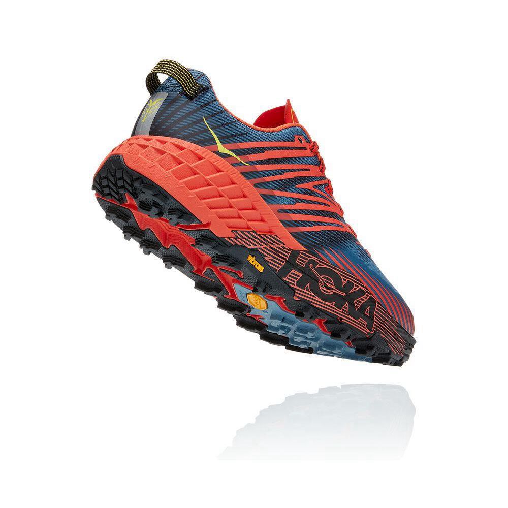 Hoka Speedgoat 4 Trail Løpesko Herre Rød Blå | 265094-ZJC