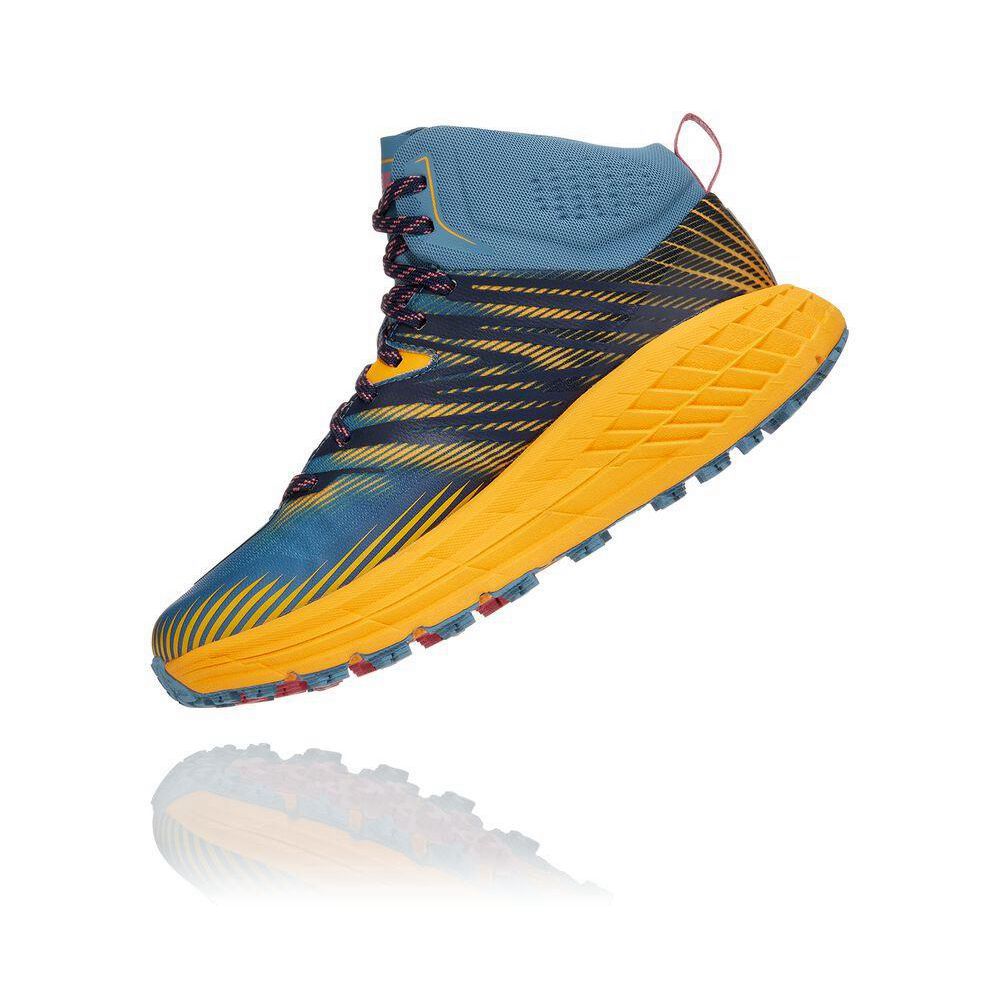 Hoka Speedgoat Mid 2 GTX Fjellstøvler Dame Blå Gul | 341768-MBJ