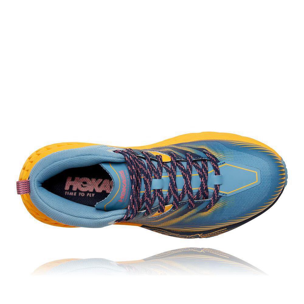 Hoka Speedgoat Mid 2 GTX Fjellstøvler Dame Blå Gul | 341768-MBJ