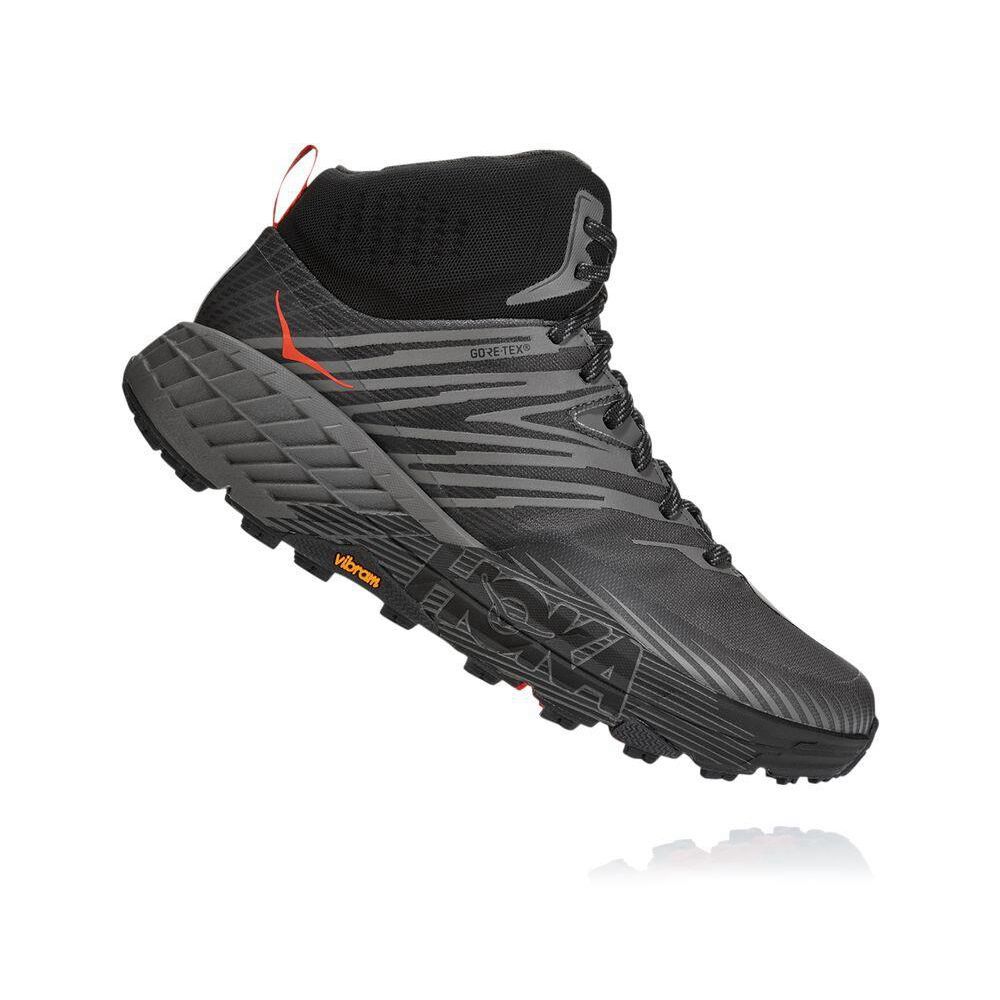 Hoka Speedgoat Mid 2 GTX Fjellstøvler Herre Grå Svarte | 749215-MNP