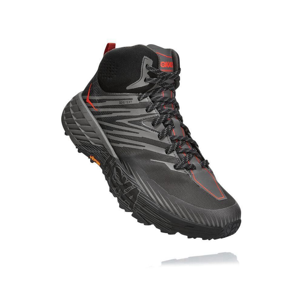 Hoka Speedgoat Mid 2 GTX Fjellstøvler Herre Grå Svarte | 749215-MNP