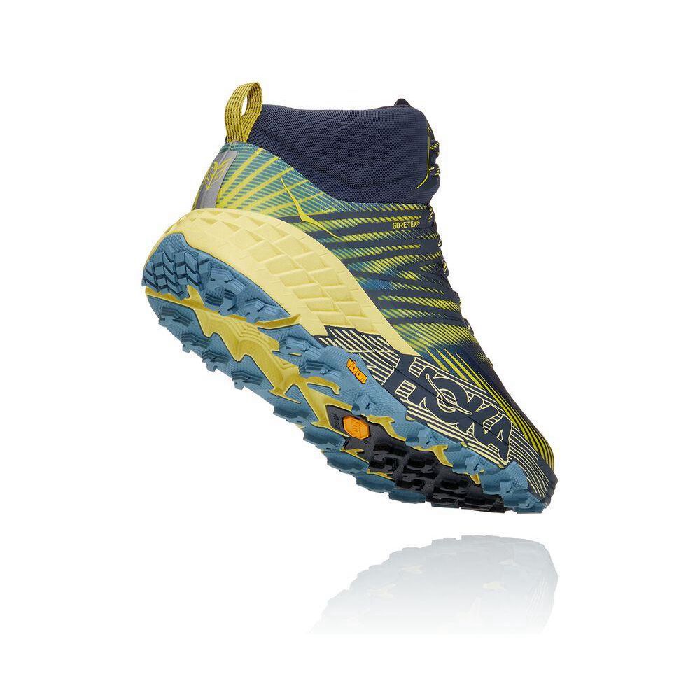 Hoka Speedgoat Mid 2 GTX Fjellstøvler Herre Marineblå Gul | 870125-RGD