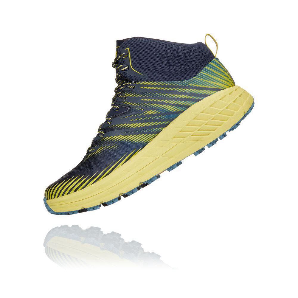 Hoka Speedgoat Mid 2 GTX Fjellstøvler Herre Marineblå Gul | 870125-RGD